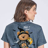 Simply Southern Trick Or Treat T-Shirt for Women in Grey