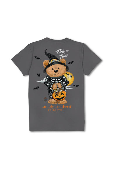 Simply Southern Trick Or Treat T-Shirt for Women in Grey