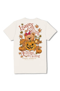 Simply Southern Plus Size Leaves Are Falling Autumn Is Calling T-Shirt for Women in Linen