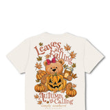 Simply Southern Plus Size Leaves Are Falling Autumn Is Calling T-Shirt for Women in Linen