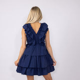 Simply Southern Tiered Ruffle Dress for Women in Cobalt 