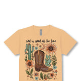 Simply Southern Plus Size shirt God Is Good T-Shirt for Women in Bisque Cream