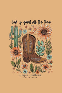 Simply Southern Plus Size shirt God Is Good T-Shirt for Women in Bisque Cream