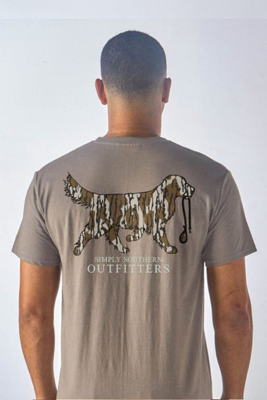 Men's Simply Southern Camo Dog T-Shirt for Men in Brown