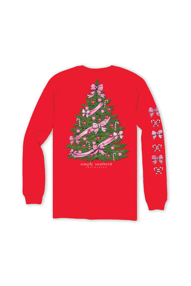 Simply Southern Tree Long Sleeve T-Shirt for Women in Red