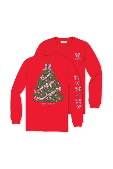 Simply Southern Tree Long Sleeve T-Shirt for Women in Red