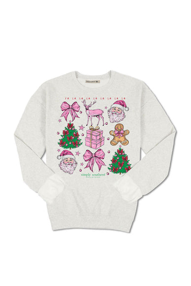Simply Southern Trees Crewneck for Women in Light Grey