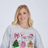Simply Southern Trees Crewneck for Women in Light Grey