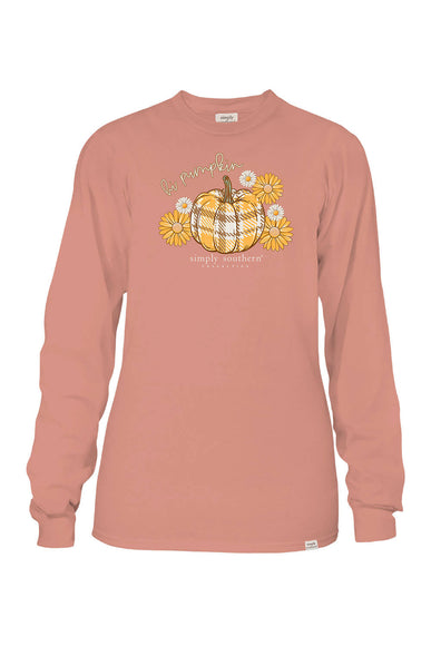 Long Sleeve Simply Southern Shirts Long Sleeve Pumkin Patch T-Shirt for Women in Cafe 