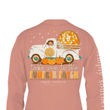  Simply Southern Plus Size Womens Long Sleeve Pumkin Patch T-Shirt for Women in Cafe 