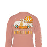 Girls Simply Southern Youth Long Sleeve Pumpkin Patch T-Shirt for Girls in Cafe