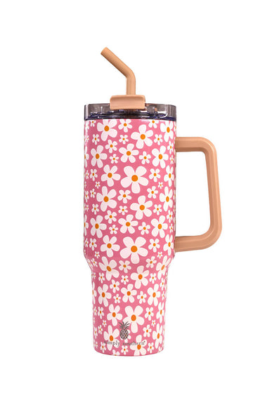 Simply Southern 40oz Tumbler in Pink Daisy