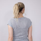 Simply Southern Women's Tops Twist Hem Top for Women in Heather Grey