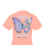 Womens Simply Southern Plus Size Under His Wings T-Shirt for Women in Pink