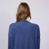 Simply Southern Womens Clothing Urban Ribbed Knit Hi-Lo Top for Women in Navy