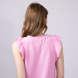 Womens Simply Southern Urban Ribbed Knit Ruffled Sleeve Top for Women in Blush