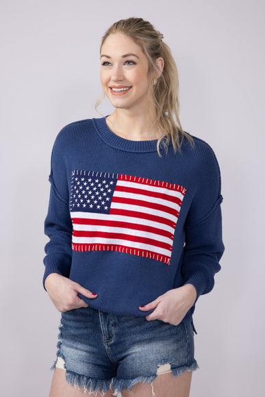 Simply Southern Clothing USA Sweater for Women in Dark Blue