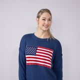 Simply Southern Clothing USA Sweater for Women in Dark Blue
