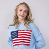 Simply Southern USA Sweater for Women in Light Blue