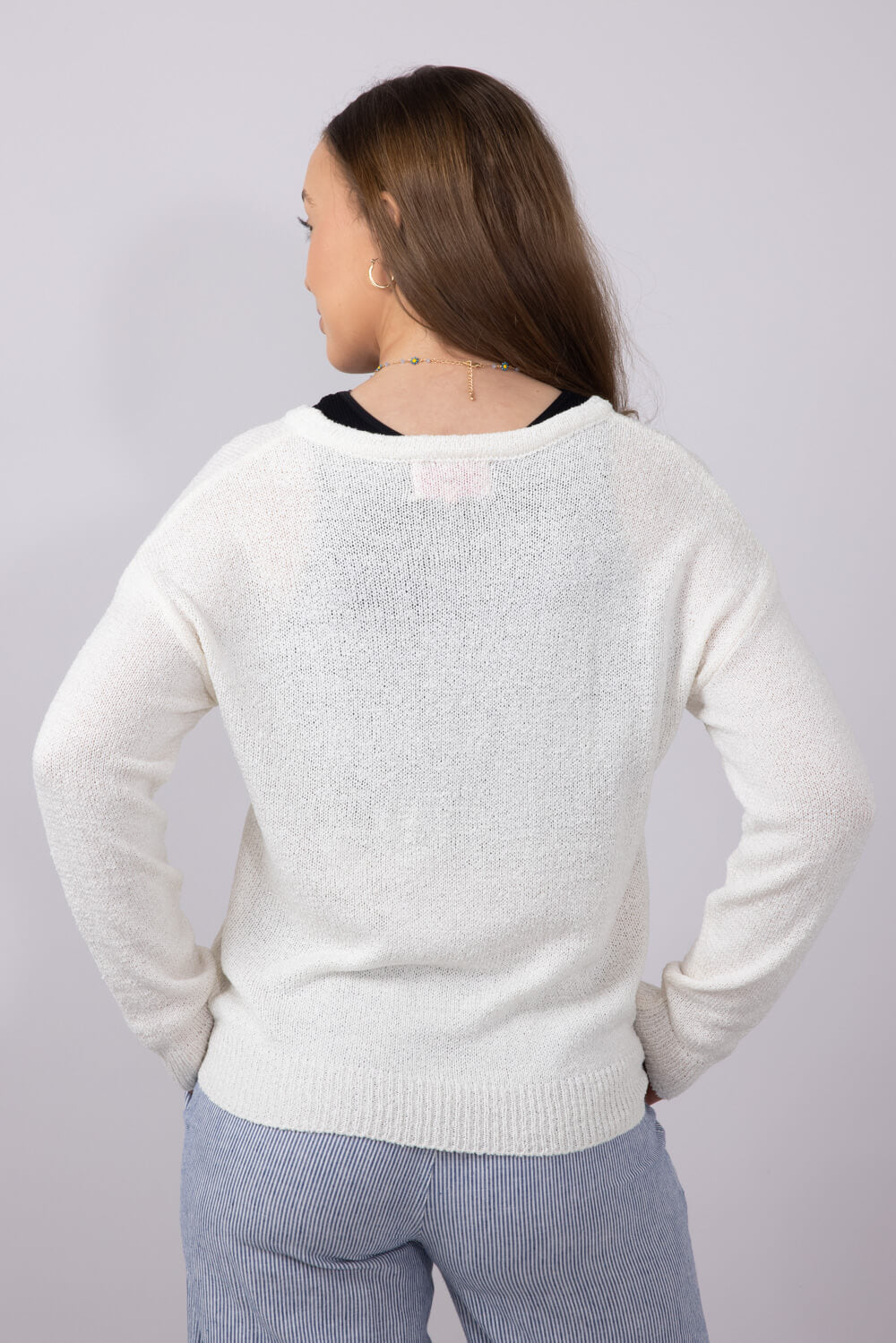 Simply Southern Womens USA Sweater for Women in Cream