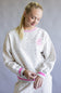 Simply Southern Love Varsity Crew Sweatshirt for Women in Gray