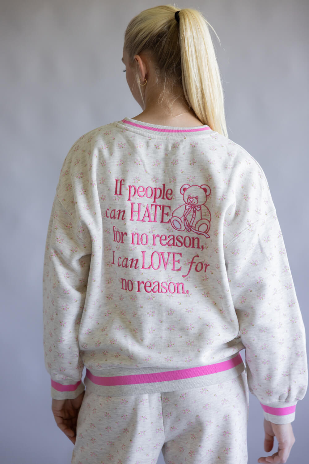 Simply Southern Love Varsity Crew Sweatshirt for Women in Gray