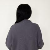 Simply Southern Waffle Knit Shacket for Women in Grey