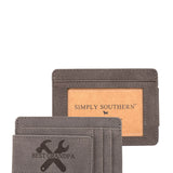 Simply Southern Mens Best Grandpa Leather Money Clip Wallet in Grey