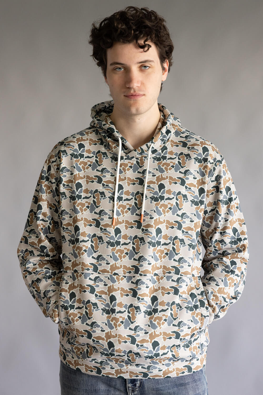 Simply Southern William Camo Fleece Hoodie for Men in Brown