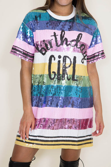 Simply Southern Birthday Girl Sequin Dress for Women in Multi