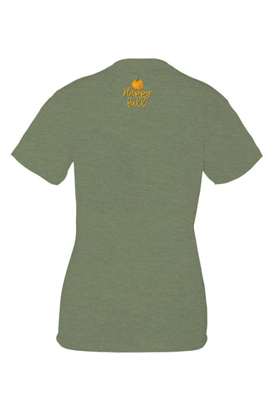 Simply Southern Flower Pumpkin T-Shirt for Women in Heather Green