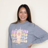 Simply Southern Caffeinated Crewneck for Women in Heather Grey