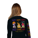 Womens Simply Southern Long Sleeve Hallo-Thanks-Mas T-Shirt for Women in Black 