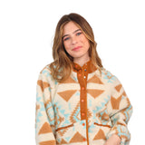 Womens Simply Southern Shacket Retro Front Snap Sherpa Shacket for Women in Cream