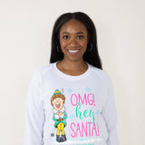 Simply Southern OMG! Hey Santa Sweatshirt for Women in White