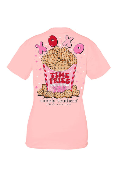 Womens Simply Southern Shirts Time Fries T-Shirt for Women in Pink