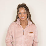 Simply Southern Full Zipper Soft Shacket for Women in Light Pink