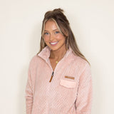 Simply Southern Full Zipper Soft Shacket for Women in Light Pink