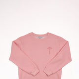 Simply Southern Youth Embroidered Dilara Faith Crewneck for Girls in Pink