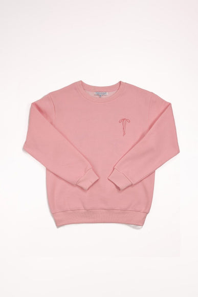 Simply Southern Youth Embroidered Dilara Faith Crewneck for Girls in Pink