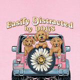 Simply Southern Girls Shirts Youth Easily Distracted By Dogs T-shirt for Girls in Pink