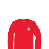 Simply Southern Youth Leopard Hat Santa Long Sleeve T-Shirt for Girls in Red