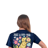 Girls Simply Southern Youth Loves Her Dog T-Shirt for Girls in Navy