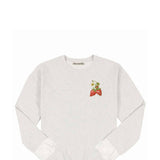 Simply Southern Youth Strawberry Patch Fleece Sweatshirt for Girls in Grey