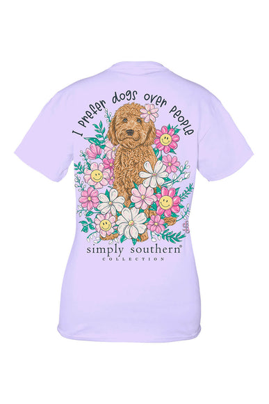 Girls Youth Simply Southern Youth Dogs Over People T-Shirt for Girls in Purple
