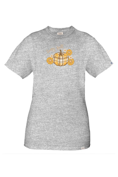 Womens Simply Southern Plus Size Hey Fall Pumpkin T-Shirt for Women in Heather Grey