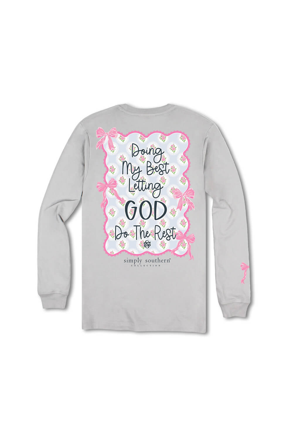 Simply Southern Girls Youth Doing My Best Long Sleeve T-Shirt for Girls in Sport Gray