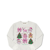 Simply Southern Youth Trees Crewneck for Girls in Light Grey
