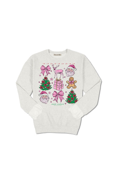 Simply Southern Youth Trees Crewneck for Girls in Light Grey