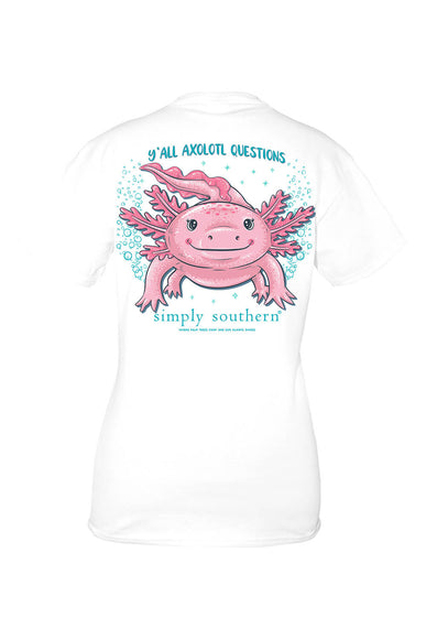 Girls Simply Southern Youth Yall Axolotl Questions T-Shirt for Girls